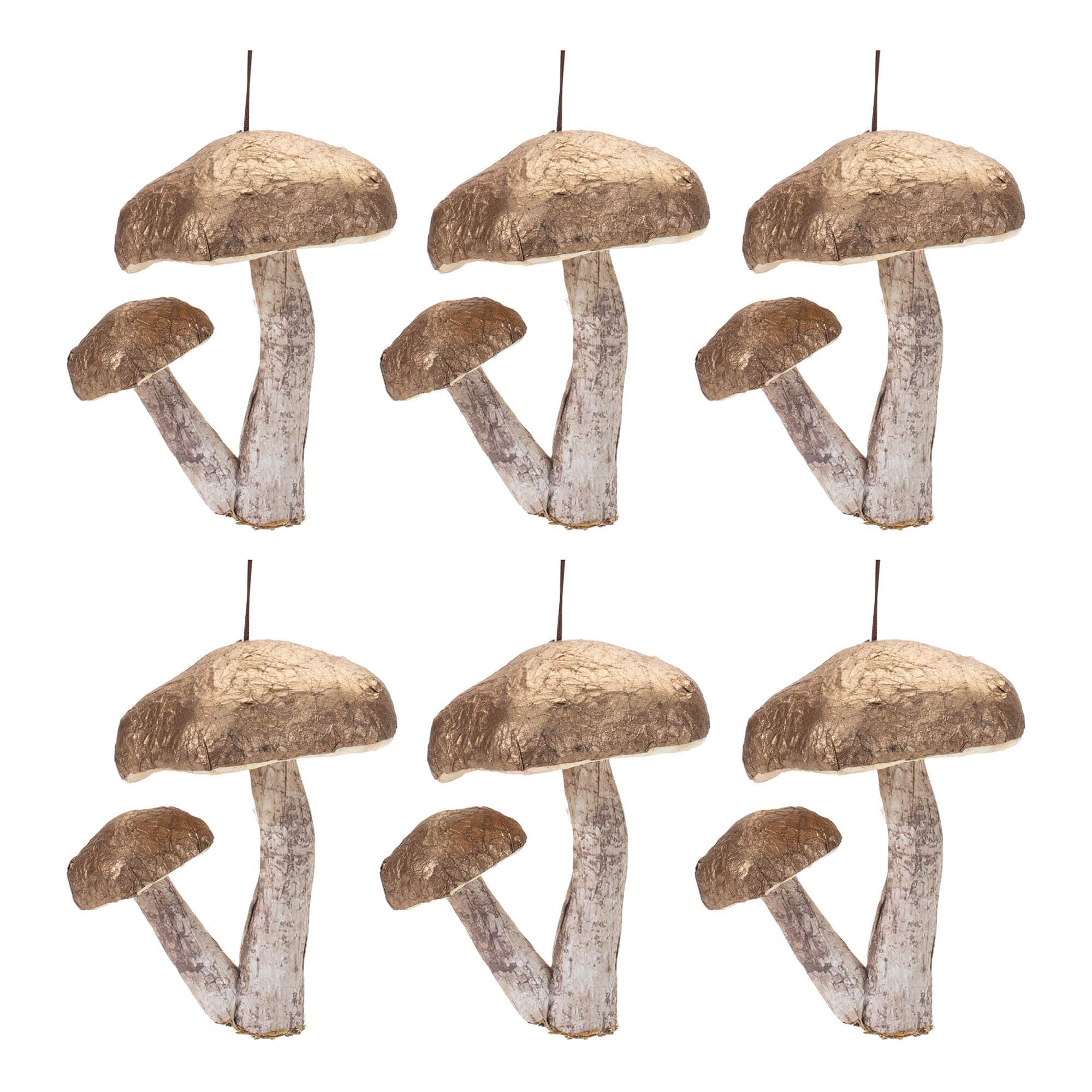 4.75" Double Mushroom Ornament, 6ct.